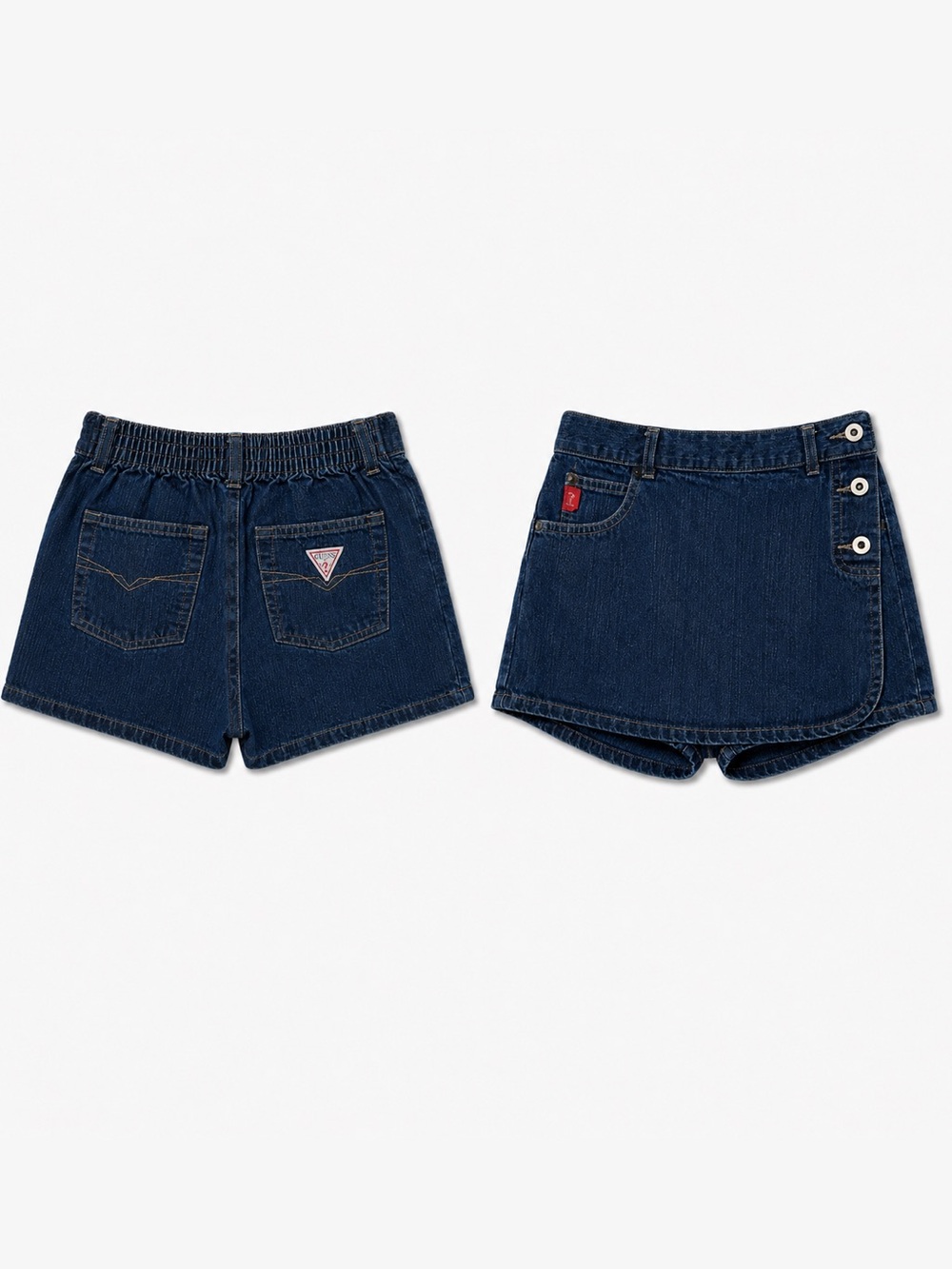 Guess Girls Vintage Denim Skort Y2K Side Button Jean Skirt Shorts size 6X
